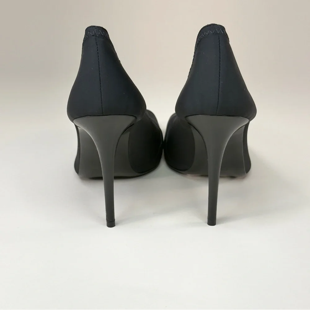 Bruno Frisoni Black Pointed Toe Stiletto Pumps 38.5 Made in Italy NWOT